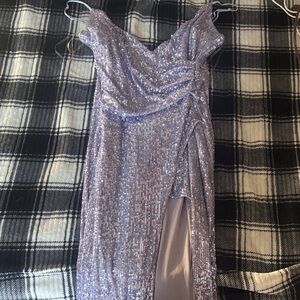 Honey and Rosie Sparkling Lavender Sequin Dress